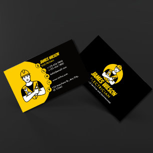 Modern & Customisable Professional Electrician Business Card