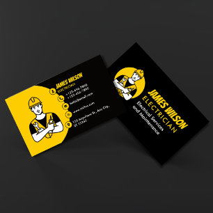 Modern & Customisable Professional Electrician Business Card
