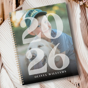Modern Customise Photo 2026 White Overlay Planner
