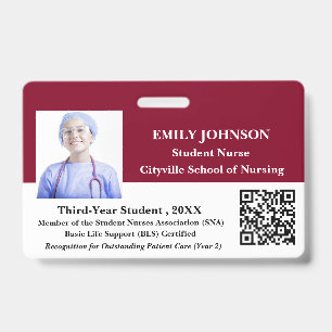 Modern Customise  Student Nurse ID Badge