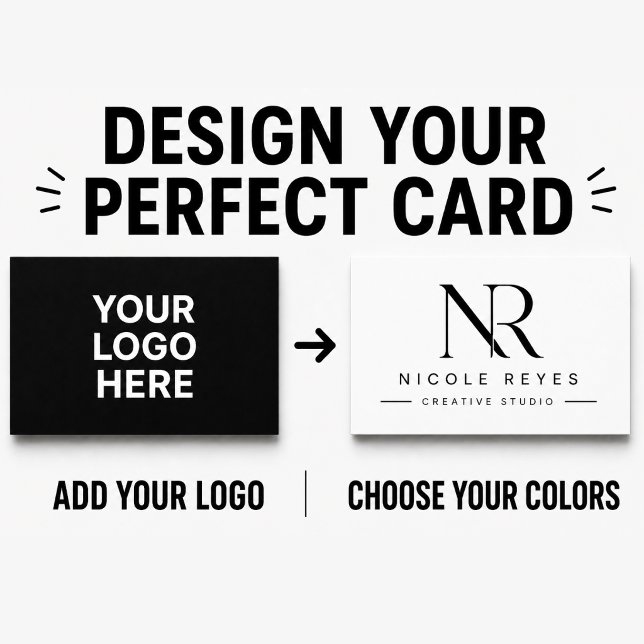 Modern Customised Black and White Business Card  (YOUR LOGO HERE BUSINESS CARD)