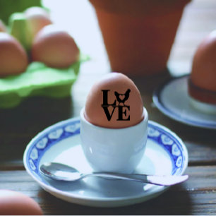 Modern Customised Egg Love Black Text Egg Rubber Stamp