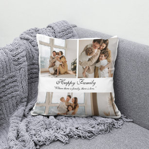 Modern Customised Happy Family Collage  Cushion