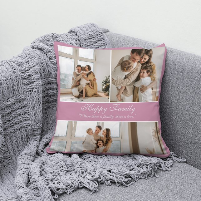 Modern Customised Happy Family Collage  Cushion (Creator Uploaded)