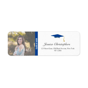 Modern Customised Photo Graduate Return Address Return Address Label