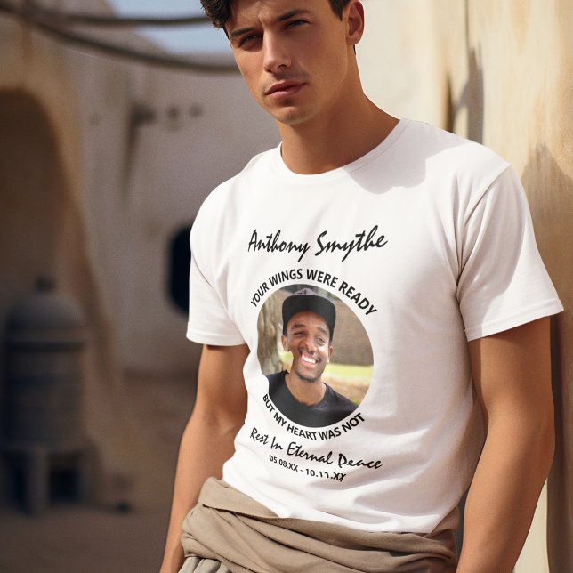 Modern Customised Photo Memorial T-Shirt (Creator Uploaded)