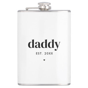 Modern Customised Typography Daddy Father's Day  Hip Flask