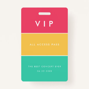 Modern customizable VIP All access pass ID Badge