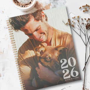 Modern Customize Your Photo 2026 White Overlay Planner