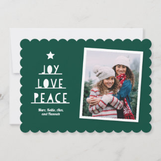 Modern Cut Deep Green Holiday Card