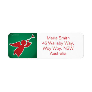 Modern cut out angel return address label
