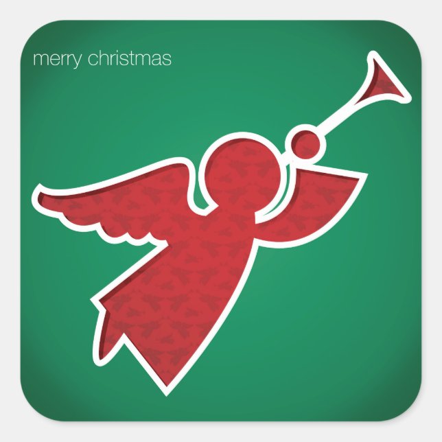Modern cut out angel square sticker (Front)