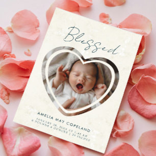 Modern Cut Out Baby Photo Birth Announcement