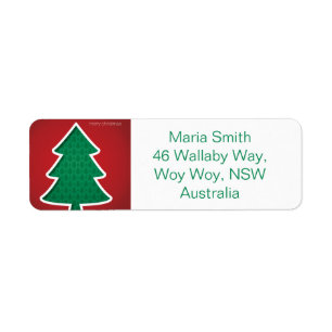 Modern cut out tree return address label