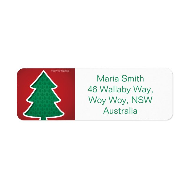 Modern cut out tree return address label (Front)