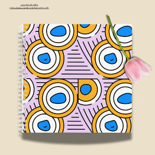 Modern cute abstract artwork in purple blue notebook