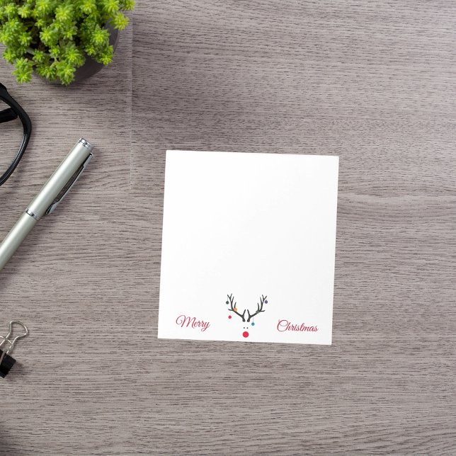 Modern cute abstract Christmas reindeers on white Notepad (Creator Uploaded)