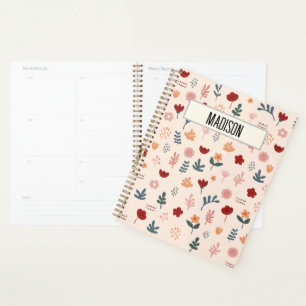 Modern Cute Aesthetic Flower Pattern Planner