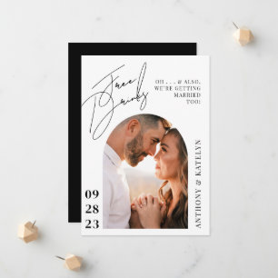 Modern Cute and Funny Wedding Announcement