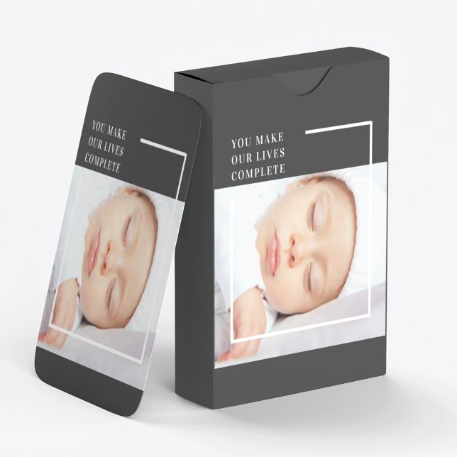Modern Cute Baby Photo | Beauty Quote Playing Cards (Creator Uploaded)