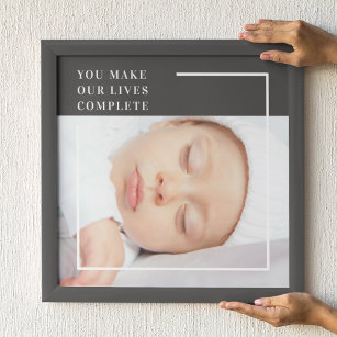 Modern Cute Baby Photo   Beauty Quote Poster