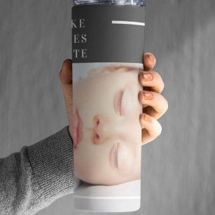 Modern Cute Baby Photo   Beauty Quote Thermal Tumbler