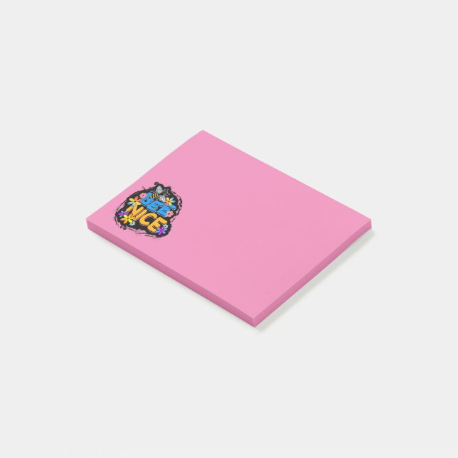 Modern Cute Bee Nice Floral Style Post-it Notes (Angled)