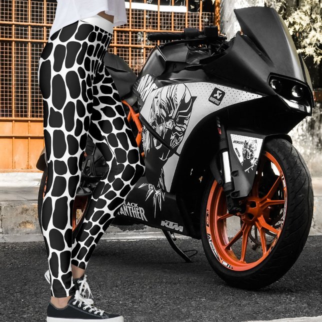 Modern Cute Black White Stone Pattern Gym Yoga Fun Leggings (Creator Uploaded)