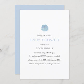 Modern cute blue gender neutral baby shower invitation