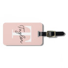 Modern Cute Blush Pink Monogram Name Girly Script