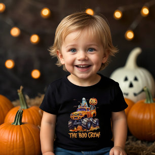 Modern Cute Boo Crew Family Matching Halloween Baby T-Shirt