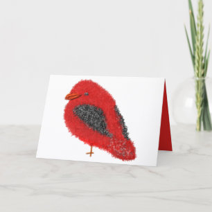 Modern cute cardinal Christmas Holiday Card