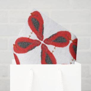 Modern cute cardinal Christmas Tissue Paper