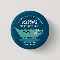 Modern Cute Chomping Alligator Safari Birthday