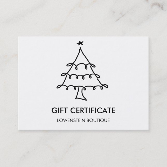 Modern Cute Christmas Trees Gift Certificate (Front)