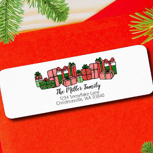 Modern Cute Colourful Christmas Return Address Label
