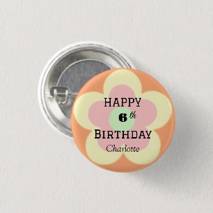 Modern cute Colourful Daisy flower pattern 3 Cm Round Badge
