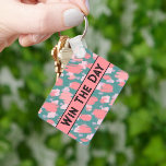 Modern Cute Colourful Pattern Key Ring<br><div class="desc">Get a little motivation with this inspirational quote keychain. "Win The Day" on the front and 'You Got This' on back in black vintage modern font that has a bit of a Gatsby vibe. But you can also change the text out for a different quick reminders or name or something...</div>
