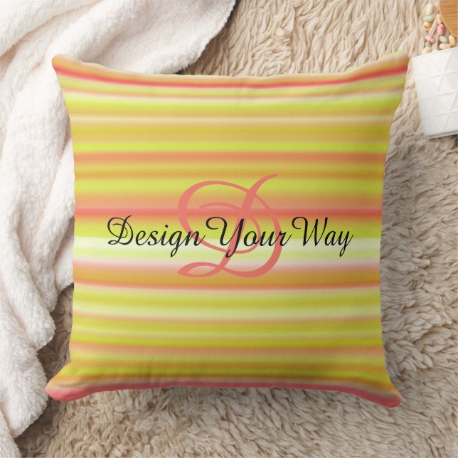 modern cute Colourful Rainbow stripes pattern Cushion (Blanket)