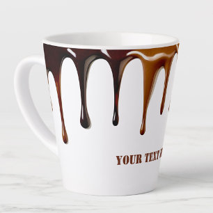 Modern cute, cool coffee dripping custom text latte mug
