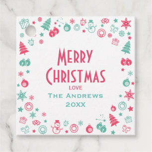 Modern Cute Custom Christmas Gift Labels