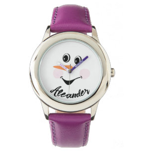 Modern Cute Custom Snowman face Watch