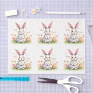 Modern Cute Easter Bunny And Eggs Collection Tissue Paper
