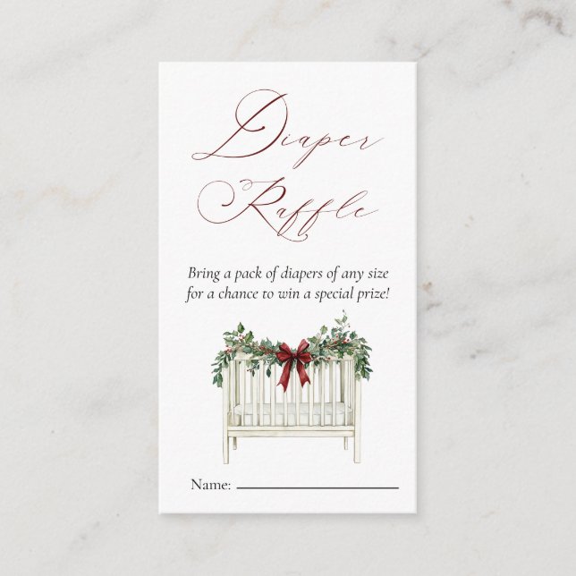 Modern Cute Elegant Santa Baby Baby Shower  Enclosure Card (Front)