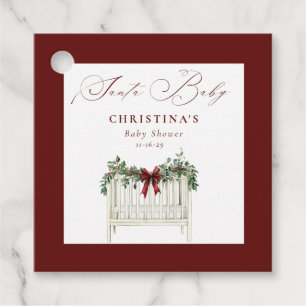 Modern Cute Elegant Santa Baby Baby Shower  Favour Tags