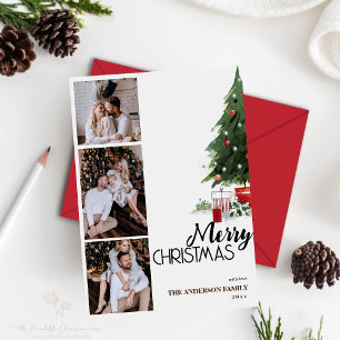 Modern Cute Family Photo Christmas Holiday Card