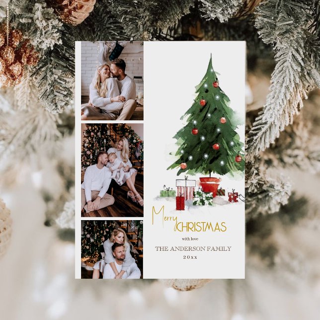 Modern Cute Family Photo Christmas Holiday Card (Creator Uploaded)