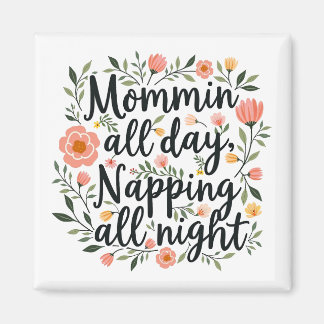 Modern Cute Floral Mama Gift Magnet