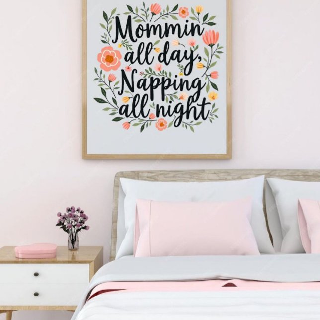 Modern Cute Floral Mother's Day, Cool Birthday Mom Poster (Creator Uploaded)