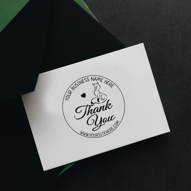 Modern Cute Fox  Thank You  Rubber Stamp (Creator Uploaded)